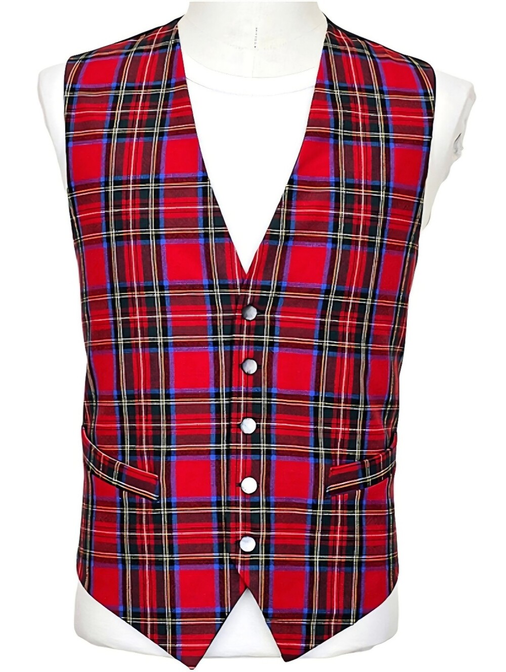 Ingles Buchan Mens 42 Royal Stewart Tartan Wool Waistcoat Vest Scotland Plaid
